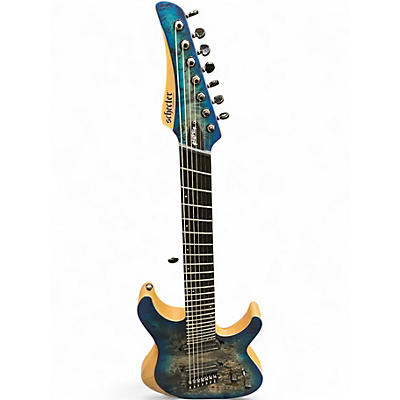 Used Schecter Guitar Research Reaper 7-MS Sky Burst Solid Body Electric Guitar