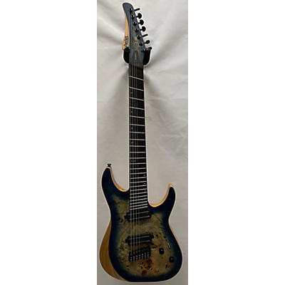 Schecter Guitar Research Used Schecter Guitar Research Reaper 7 MS7 Sky Burst Solid Body Electric Guitar