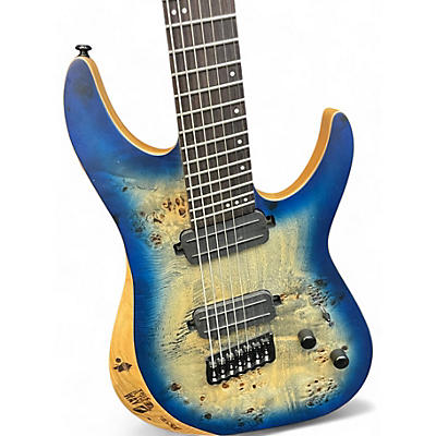 Schecter Guitar Research Used Schecter Guitar Research Reaper 7 spalted blue Solid Body Electric Guitar