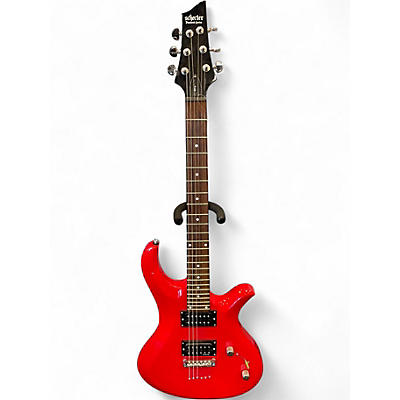 Used Schecter Guitar Research Riot 6 Red Solid Body Electric Guitar