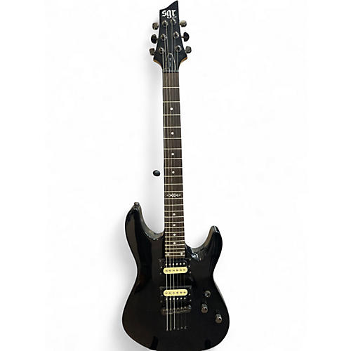 Used Schecter Guitar Research SGR Black Solid Body Electric Guitar Black