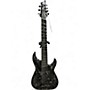 Used Schecter Guitar Research SILVER MOUNTAIN SILVER AND BLACK Solid Body Electric Guitar SILVER AND BLACK