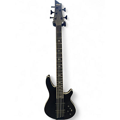 Used Schecter Guitar Research SLS Elite-5 Evil Twin Satin Black Electric Bass Guitar