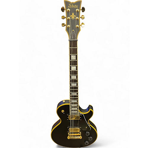 Used Schecter Guitar Research SOLO II CUSTOM Black and Gold Solid Body Electric Guitar Black and Gold