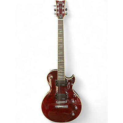 Used Schecter Guitar Research SOLO II SUPREME Flamed Red Burst Solid Body Electric Guitar