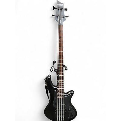 Used Schecter Guitar Research STEALTH MATTE BLACK Electric Bass Guitar