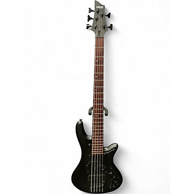 Used Schecter Guitar Research STILETTO STEALTH 5 Black Electric Bass Guitar