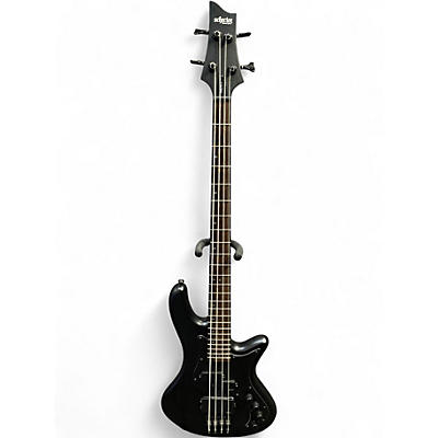 Used Schecter Guitar Research STILETTO STEALTH BLACK Electric Bass Guitar