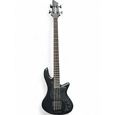 Used Schecter Guitar Research STILETTO STEALTH PRO Flat Black Electric Bass Guitar