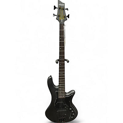 Used Schecter Guitar Research STILETTO STEALTH  Satin Black Electric Bass Guitar