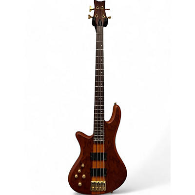 Used Schecter Guitar Research STILETTO STUDIO 4 STRING LEFT HANDED Natural Electric Bass Guitar