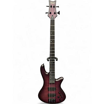 Used Schecter Guitar Research STILLETO STUDIO 4 Purple Electric Bass Guitar