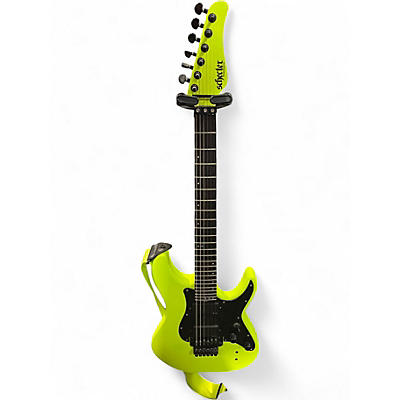 Used Schecter Guitar Research SUN VALLEY SUPER SHREDDER FR S Neon Green Solid Body Electric Guitar