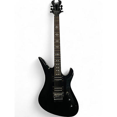 Used Schecter Guitar Research SYNYSTER DELUXE Black Solid Body Electric Guitar
