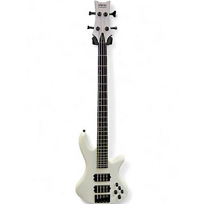 Used Schecter Guitar Research Schecter Stiletto Stage-4  Arctic White Electric Bass Guitar