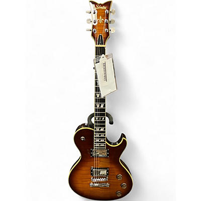Used Schecter Guitar Research Solo 6 Custom Amber Tiger Solid Body Electric Guitar