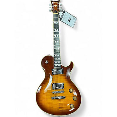 Used Schecter Guitar Research Solo 6 Custom Flame Sun Burst Solid Body Electric Guitar