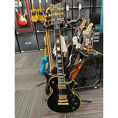 Schecter Guitar Research Used Schecter Guitar Research Solo Custom II Black And Gold Solid Body Electric Guitar