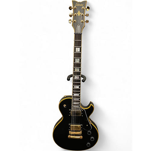 Used Schecter Guitar Research Solo II Custom Black Solid Body Electric Guitar Black