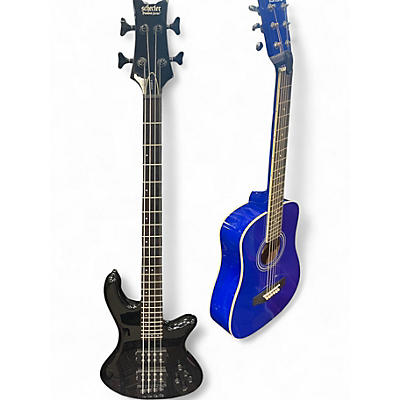 Used Schecter Guitar Research Stage 4 Diamond Series Black Electric Bass Guitar