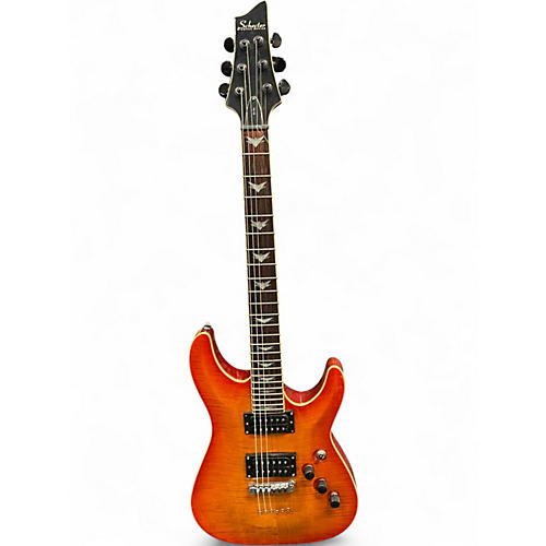 Used Schecter Guitar Research Standard Orange Solid Body Electric Guitar Orange