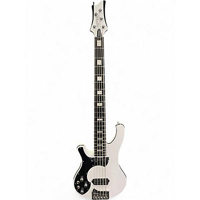 Used Schecter Guitar Research Stargazer Left Handed Bass 5 Alpine White Electric Bass Guitar
