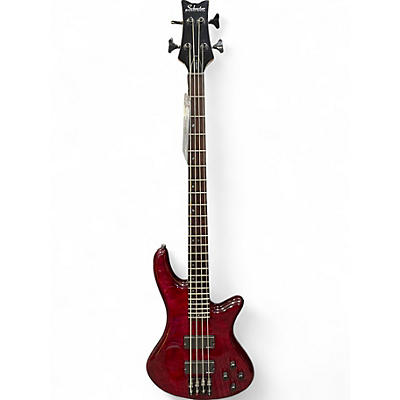 Used Schecter Guitar Research Stiletto Custom 4 String BLOOD RED Electric Bass Guitar