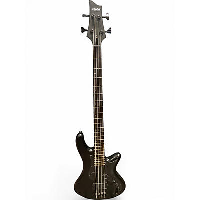 Used Schecter Guitar Research Stiletto Custom 4 String Black Electric Bass Guitar