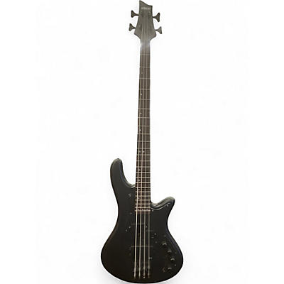 Used Schecter Guitar Research Stiletto Custom 4 String Black Electric Bass Guitar