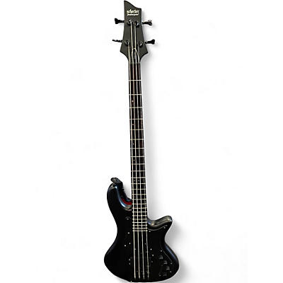 Used Schecter Guitar Research Stiletto Custom 4 String Black Electric Bass Guitar