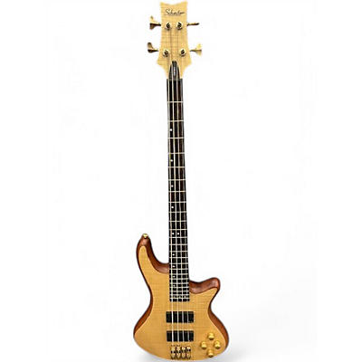 Used Schecter Guitar Research Stiletto Custom 4 String Natural Electric Bass Guitar