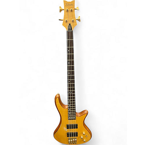 Used Schecter Guitar Research Stiletto Custom 4 String Natural Electric Bass Guitar Natural