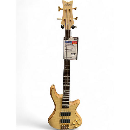 Used Schecter Guitar Research Stiletto Custom 4 String Natural Electric Bass Guitar Natural