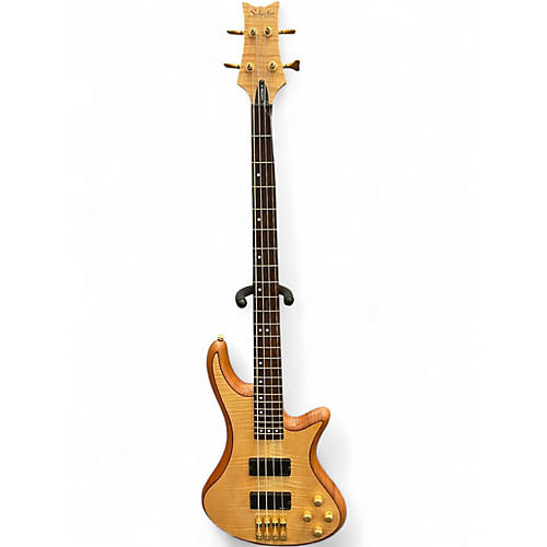 Used Schecter Guitar Research Stiletto Custom 4 String Natural Electric Bass Guitar Natural