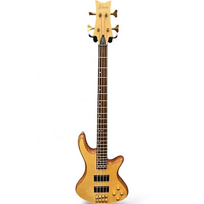Used Schecter Guitar Research Stiletto Custom 4 String Natural Electric Bass Guitar