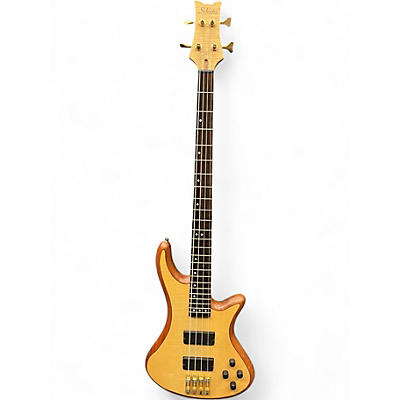 Used Schecter Guitar Research Stiletto Custom 4 String Natural Electric Bass Guitar