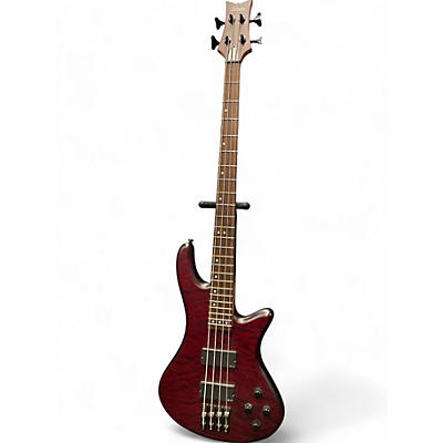 Schecter Guitar Research Used Schecter Guitar Research Stiletto Custom 4 String Red Electric Bass Guitar