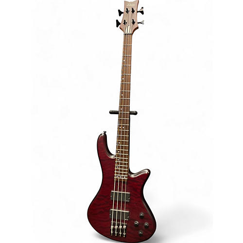 Schecter Guitar Research Used Schecter Guitar Research Stiletto Custom 4 String Red Electric Bass Guitar Red