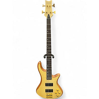 Used Schecter Guitar Research Stiletto Custom 4 String Satin Natural Electric Bass Guitar