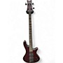 Used Schecter Guitar Research Stiletto Custom 4 String Trans Red Electric Bass Guitar Trans Red