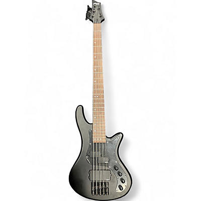 Schecter Guitar Research Used Schecter Guitar Research Stiletto Custom 5 String Black and Silver Electric Bass Guitar