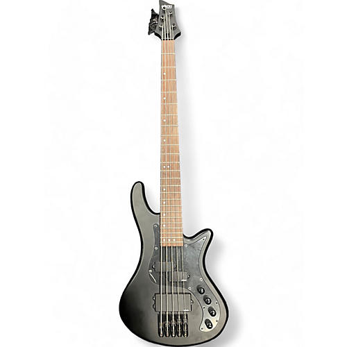 Schecter Guitar Research Used Schecter Guitar Research Stiletto Custom 5 String Black and Silver Electric Bass Guitar Black and Silver