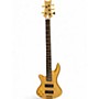 Used Schecter Guitar Research Stiletto Custom 5 String Left Hand Natural Electric Bass Guitar Natural