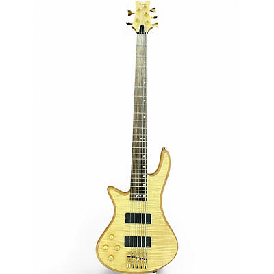 Used Schecter Guitar Research Stiletto Custom 5 String Left-Handed Natural Electric Bass Guitar