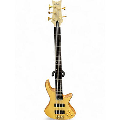 Schecter Guitar Research Used Schecter Guitar Research Stiletto Custom 5 String Natural Electric Bass Guitar