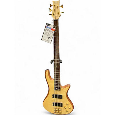 Used Schecter Guitar Research Stiletto Custom 5 String Natural Electric Bass Guitar