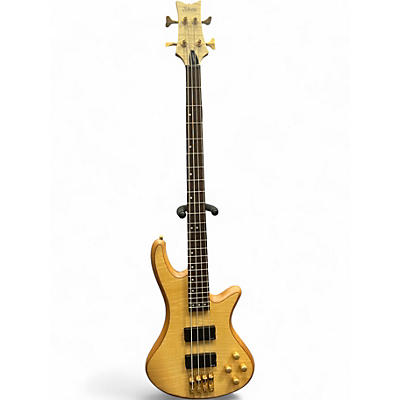 Used Schecter Guitar Research Stiletto Custom 5 String Natural Electric Bass Guitar