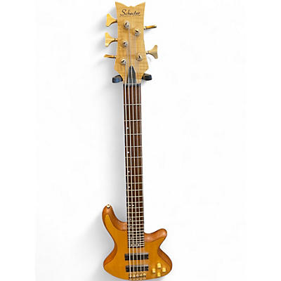 Used Schecter Guitar Research Stiletto Custom 5 String satin natural Electric Bass Guitar