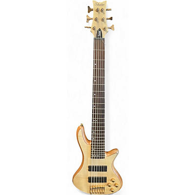 Used Schecter Guitar Research Stiletto Custom 6 String Satin Natural Electric Bass Guitar