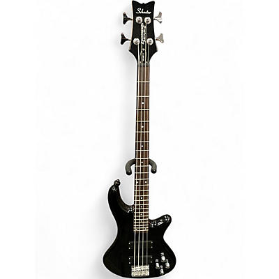Used Schecter Guitar Research Stiletto Deluxe 4 String Black Electric Bass Guitar
